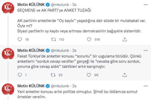 Metin Külünk, isim vermeden AK Parti'nin oy oranını düşük açıklayan Genel Başkan Yardımcısı Şen'i eleştirdi: Tuzaktır