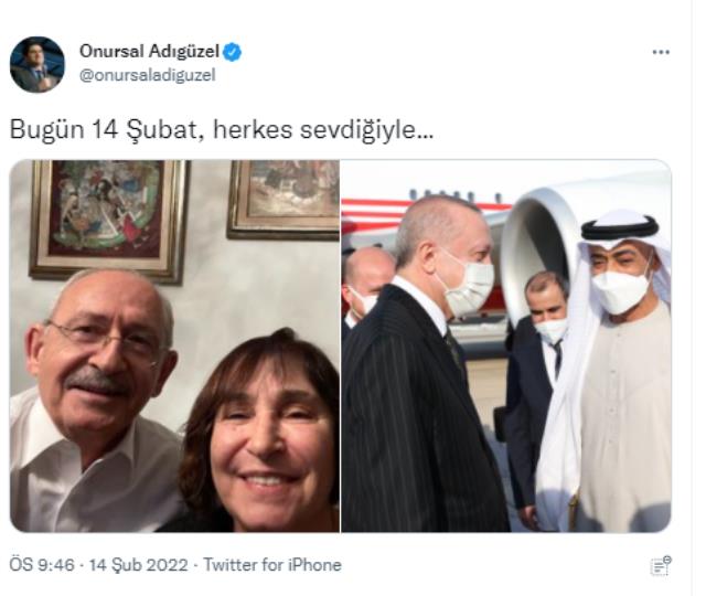 CHP'li Onursal Adıgüzel'in skandal 14 Şubat paylaşımı! Cumhurbaşkanı Erdoğan'ı hedef aldı