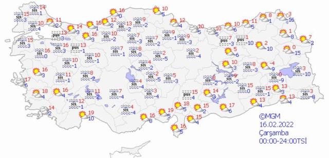 Bugün hava nasıl olacak? İşte 16 Şubat Çarşamba günü yurdumuzda ve bazı kentlerimizde hava durumu