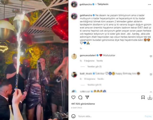 Gökhan Çıra, ikinci kez Selin Ciğerci'ye evlilik teklifi etti Gökhan Çıra, ikinci kez Selin Ciğerci'ye evlilik teklifi etti