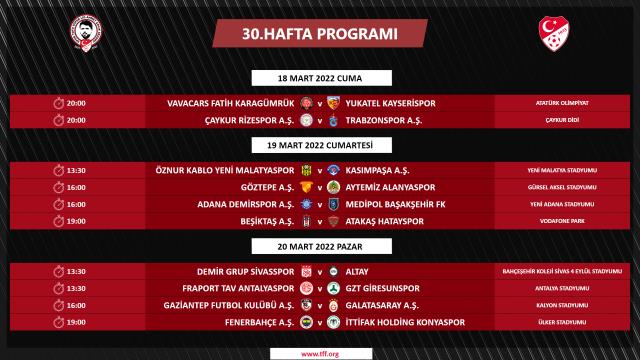 Süper Lig'de program belli oldu! İşte dev derbilerin tarihleri
