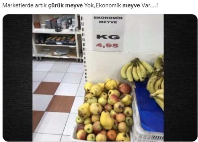 Çürük meyve ekonomik meyve oldu, 5 liradan satılıyor, sosyal medyada tepki yağıyor Çürük meyve ekonomik meyve oldu, 5 liradan satılıyor, sosyal medyada tepki yağıyor