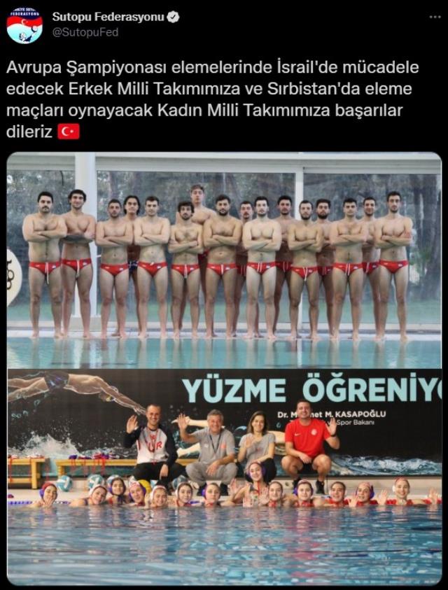 Sutopu Federasyonu'nun paylaşımı olay oldu! Erkekler mayosuyla, kadınlar ise suyun altında Sutopu Federasyonu'nun paylaşımı olay oldu! Erkekler mayosuyla, kadınlar ise suyun altında