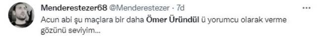 Yorumları maçın önüne geçti! Fenerbahçe taraftarından Acun Ilıcalı'ya Ömer Üründül çağrısı