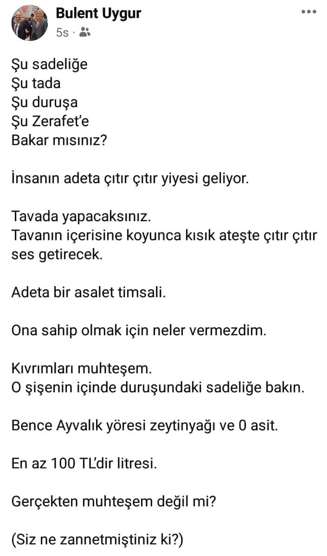 Meclis üyesinin kadın fotoğrafı üzerinden zeytinyağı paylaşımı tepki çekti Meclis üyesinin kadın fotoğrafı üzerinden zeytinyağı paylaşımı tepki çekti