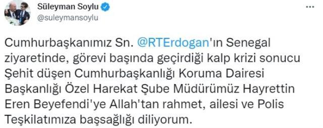 Cumhurbaşkanı Erdoğan'ı Afrika gezisinde koruyan Özel Harekat Müdürü kalp krizi geçirerek vefat etti