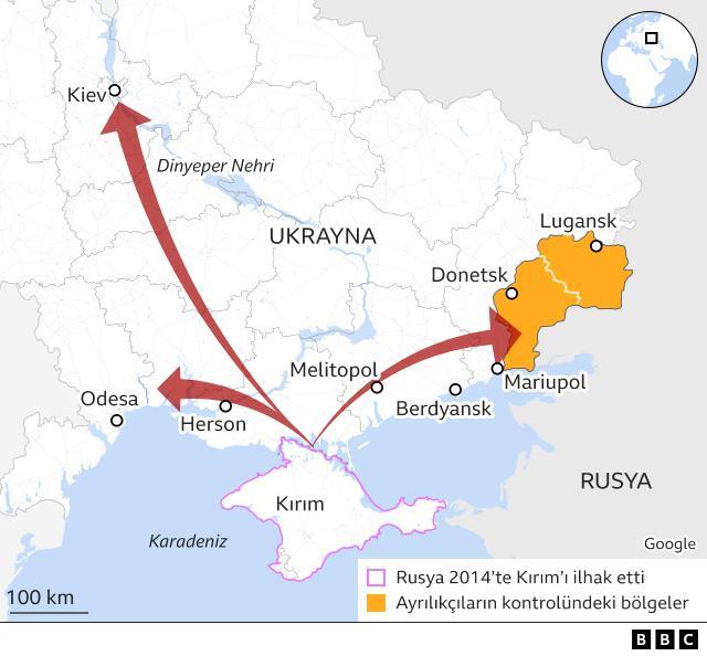 Ukrayna'nın tamamı düşebilir! İşte Rusya'nın olası bir işgalde izleyeceği 3 rota Ukrayna'nın tamamı düşebilir! İşte Rusya'nın olası bir işgalde izleyeceği 3 rota