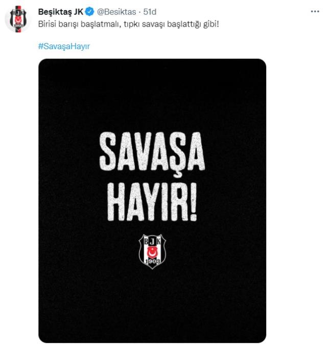 Savaşa sessiz kalmadılar! Süper Lig'in devlerinden Rusya işgaline sert tepki Savaşa sessiz kalmadılar! Süper Lig'in devlerinden Rusya işgaline sert tepki