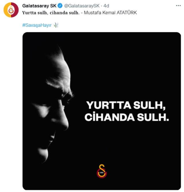 Savaşa sessiz kalmadılar! Süper Lig'in devlerinden Rusya işgaline sert tepki Savaşa sessiz kalmadılar! Süper Lig'in devlerinden Rusya işgaline sert tepki