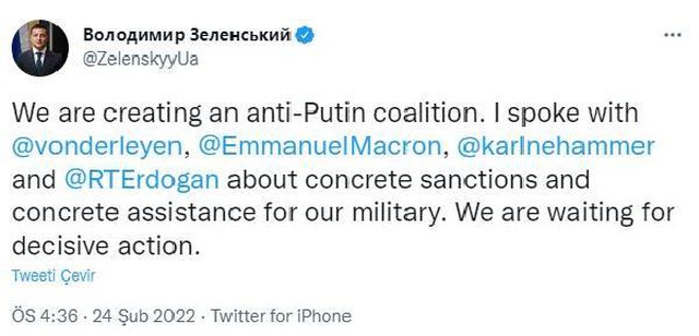 Zelenski, Anti-Putin koalisyonu duyurdu! Aralarında Cumhurbaşkanı Erdoğan da var Zelenski, Anti-Putin koalisyonu duyurdu! Aralarında Cumhurbaşkanı Erdoğan da var