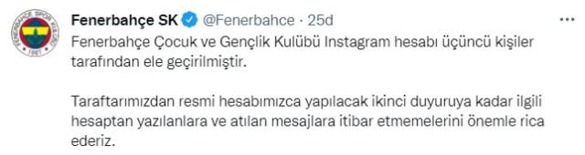 Fenerbahçe'ye siber saldırı! Sosyal medya hesabı ele geçirildi Fenerbahçe'ye siber saldırı! Sosyal medya hesabı ele geçirildi