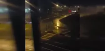 Trafik magandaları gece saatlerinde kavşakta böyle drift attı