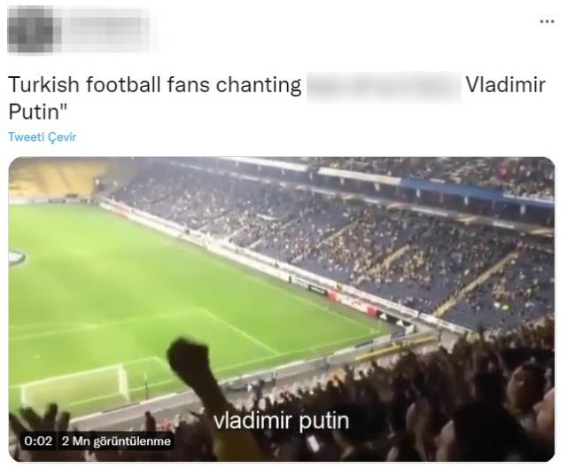 Milyonlar izledi! Dünya, Fenerbahçe taraftarının Putin bestesini konuşuyor Milyonlar izledi! Dünya, Fenerbahçe taraftarının Putin bestesini konuşuyor