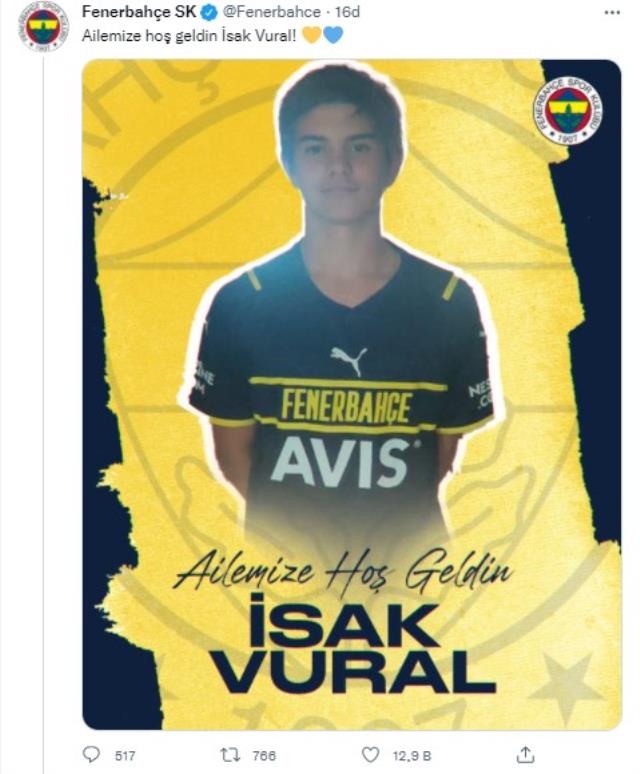 Fenerbahçe, bir dönem Barcelona oynayan 16 yaşındaki İsak Vural'ı resmen kadrosuna kattı