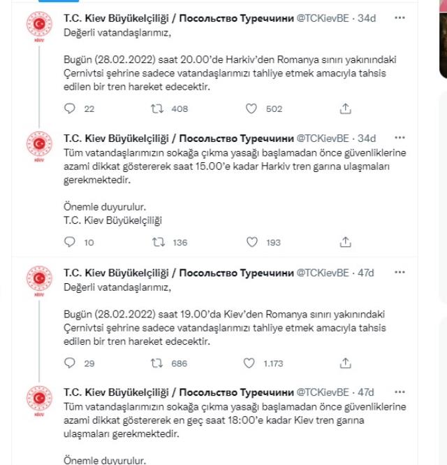 Kiev Büyükelçiliği Ukrayna'daki vatandaşlara seslendi: Trenler kalkacak, güvenliğinize dikkat ederek yetişin! Kiev Büyükelçiliği Ukrayna'daki vatandaşlara seslendi: Trenler kalkacak, güvenliğinize dikkat ederek yetişin!