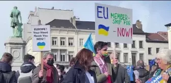 Rusya'nın Ukrayna'ya yönelik saldırısı Brüksel'de protesto edildi