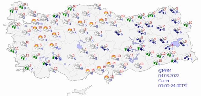 Haftanın son gününde, hava nasıl olacak? İşte 4 Mart 2022 hava durumu Haftanın son gününde, hava nasıl olacak? İşte 4 Mart 2022 hava durumu