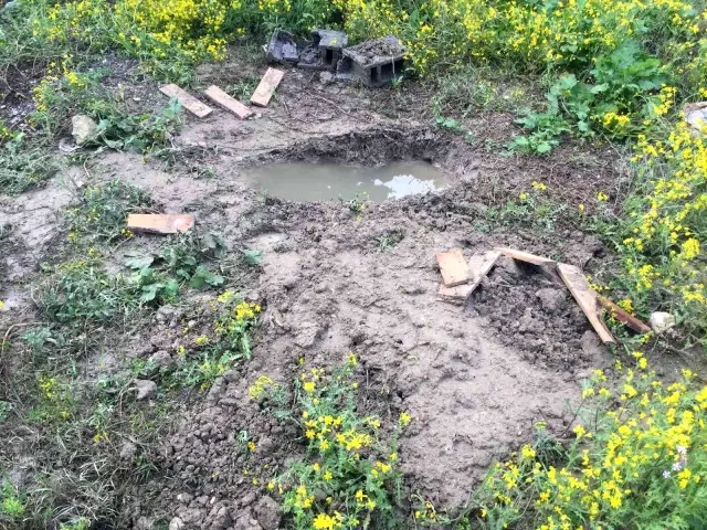 Dua etmek için aile mezarlığına gitti, gömülmüş cenin buldu