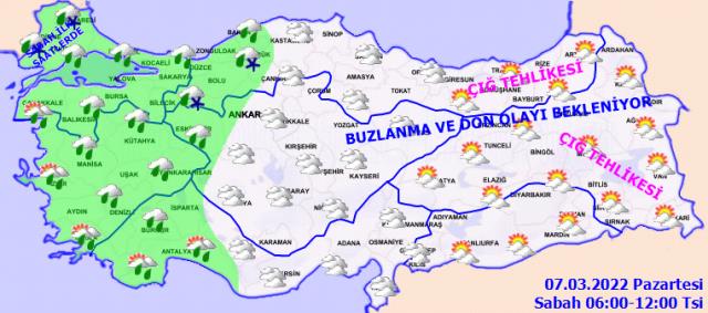 Haftanın ilk gününde hava nasıl olacak? İşte 7 Mart 2022 hava durumu Haftanın ilk gününde hava nasıl olacak? İşte 7 Mart 2022 hava durumu