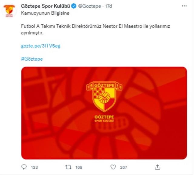 Son Dakika: Kimse beklemiyordu! Göztepe'de teknik direktör Nestor El Maestro ile yollar ayrıldı Son Dakika: Kimse beklemiyordu! Göztepe'de teknik direktör Nestor El Maestro ile yollar ayrıldı