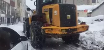 Karlıova'da belediye ekipleri kar temizliğine devam ediyor