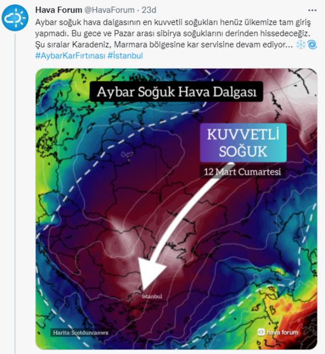Haritadaki renklere dikkat! Bu gece ile Pazar arası İstanbul'u Sibirya soğukları vuracak Haritadaki renklere dikkat! Bu gece ile Pazar arası İstanbul'u Sibirya soğukları vuracak