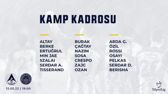 Fenerbahçe'de Alanya maçının kadrosu belli oldu! Yıldız futbolcuların yokluğu taraftarın canını sıktı Fenerbahçe'de Alanya maçının kadrosu belli oldu! Yıldız futbolcuların yokluğu taraftarın canını sıktı