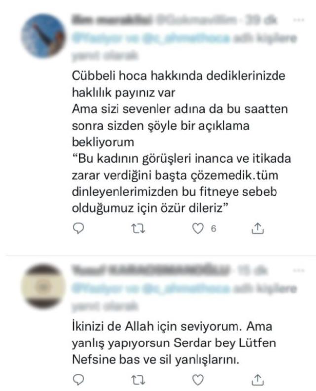 Cübbeli Ahmet Hoca ile Serdar Tuncer arasında sert tartışma: Reyting istiyorsan kalçasını açan birini bul