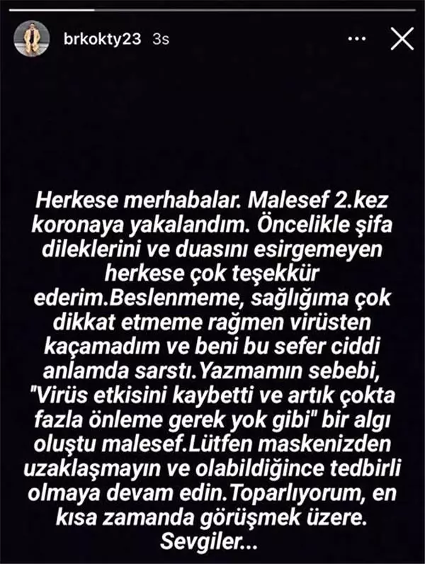 Yasak Elma dizisinin başrol oyuncusu Berk Oktay, ikinci kez koronaya yakalandı