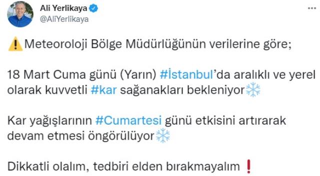 Kar kalınlığı 15 santimetreyi bulacak! Vatandaşlara bir uyarı da İBB'den geldi Kar kalınlığı 15 santimetreyi bulacak! Vatandaşlara bir uyarı da İBB'den geldi