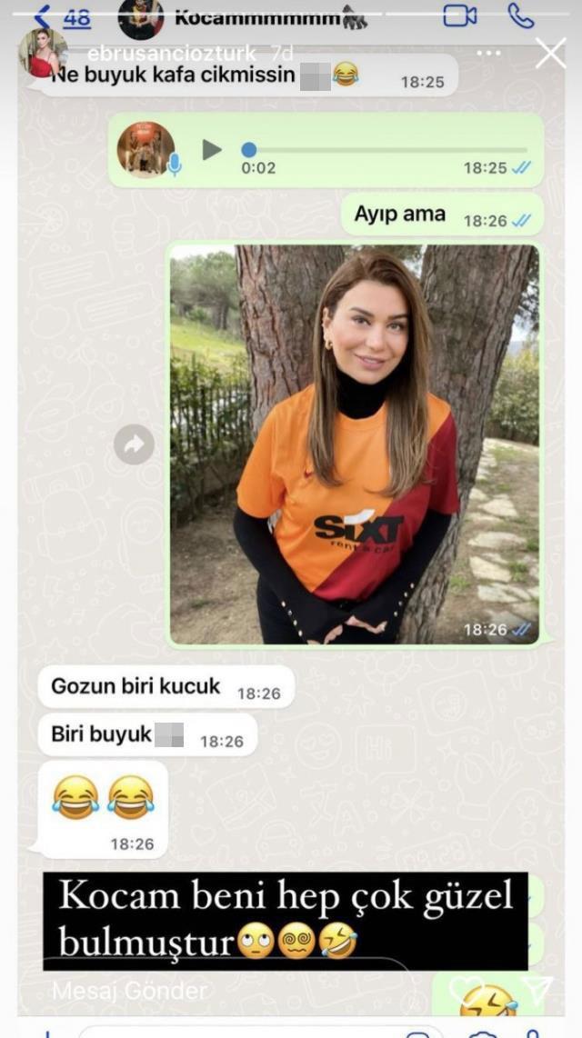Ebru Şancı, sosyal medya hesabından eşiyle küfürlü yazışmasını paylaştı