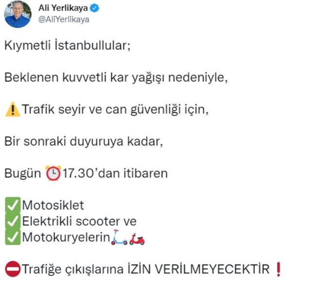 Son Dakika! İstanbul Valisi Yerlikaya'dan yağış uyarısı: 18.00-24.00 arası kar sağanakları var, dışarı çıkmayın Son Dakika! İstanbul Valisi Yerlikaya'dan yağış uyarısı: 18.00-24.00 arası kar sağanakları var, dışarı çıkmayın