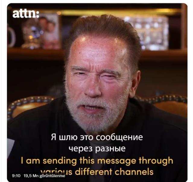 Terminatör, Putin'e seslendi: Savaşı durdur!