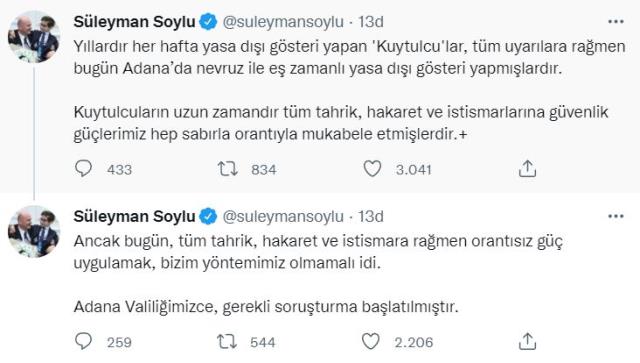 Bakan Soylu'dan Alparslan Kuytul destekçilerinin gösterilerine ilişkin açıklama: Sert müdahale için soruşturma başlatıldı Bakan Soylu'dan Alparslan Kuytul destekçilerinin gösterilerine ilişkin açıklama: Sert müdahale için soruşturma başlatıldı