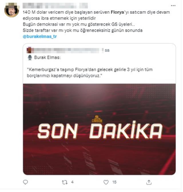 'Florya'nın parasıyla borç bitiyor' diyen Burak Elmas'a tepki yağıyor: Sözlerine nasıl inanabiliyorsunuz? 'Florya'nın parasıyla borç bitiyor' diyen Burak Elmas'a tepki yağıyor: Sözlerine nasıl inanabiliyorsunuz?
