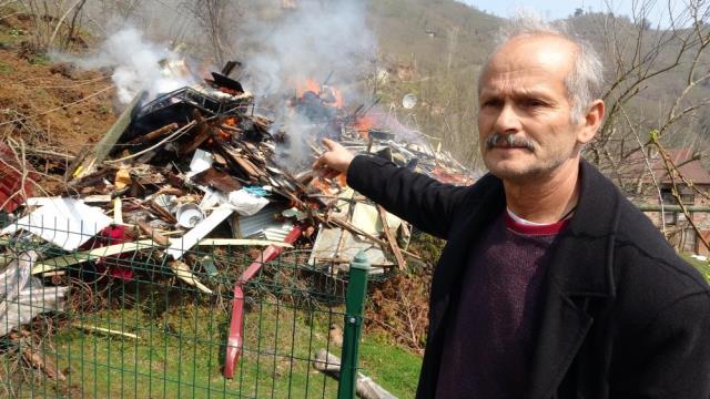 Ordu'da heyelan evleri böyle yuttu! 3 ev ve bir ahır yıkıldı, inekler telef oldu