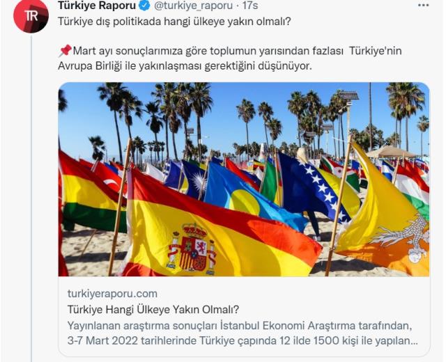 Türkiye dış politikada hangi ülkeye yakın olmalı? Yüzde 52 AB diyor Türkiye dış politikada hangi ülkeye yakın olmalı? Yüzde 52 AB diyor