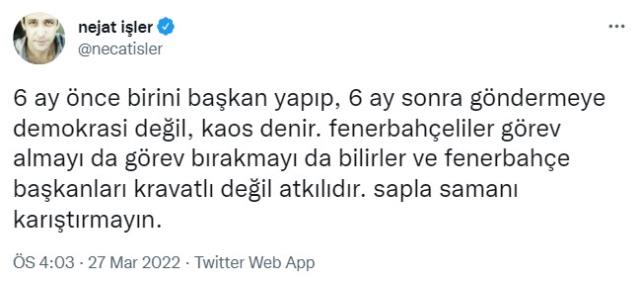 Nejat İşler, Galatasaraylıları çıldırttı! Fenerbahçe üzerinden verdiği örneğe tepkiler çığ gibi Nejat İşler, Galatasaraylıları çıldırttı! Fenerbahçe üzerinden verdiği örneğe tepkiler çığ gibi