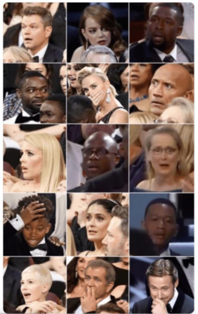 Will Smith'in Rock'a attığı tokat sonrası ünlülerin verdiği tepkiyi gösteren fotoğraf gerçek mi?