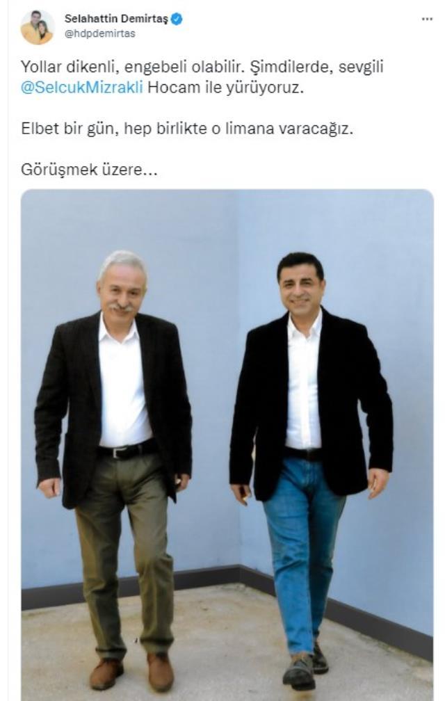 Demirtaş'tan yeni koğuş arkadaşıyla ilk fotoğraf: Selçuk Mızraklı ile volta atarken çekilen görüntüsü paylaşıldı Demirtaş'tan yeni koğuş arkadaşıyla ilk fotoğraf: Selçuk Mızraklı ile volta atarken çekilen görüntüsü paylaşıldı