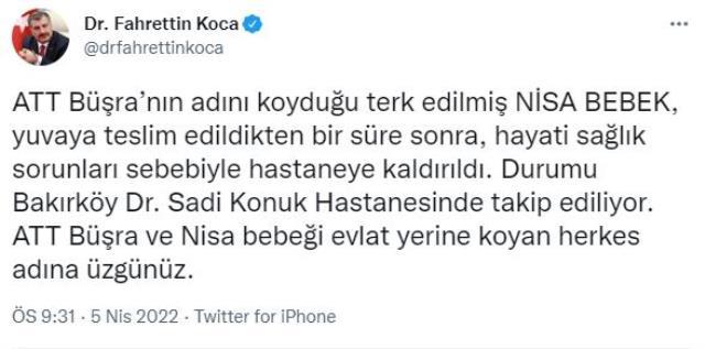 Bakan Koca'dan 'öldü' denilen Nisa Bebek hakkında yeni açıklama: Hastaneye kaldırıldı, durumu takip ediliyor