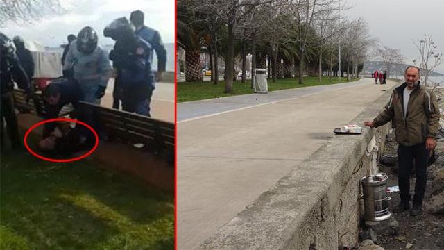 İBB zabıta ekipleri, Kartal'da piknik yapan engelli seyyar satıcıyı ailesinin yanında darp etti