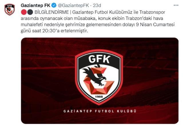 Son Dakika: Süper Lig'e sis engeli! Gaziantep-FK-Trabzonspor maçı ertelendi