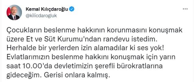 Gözler saat 10.00'da: Kılıçdaroğlu, Et ve Süt Kurumu'na gidiyor: İçeri alınacak mı? Gözler saat 10.00'da: Kılıçdaroğlu, Et ve Süt Kurumu'na gidiyor: İçeri alınacak mı?
