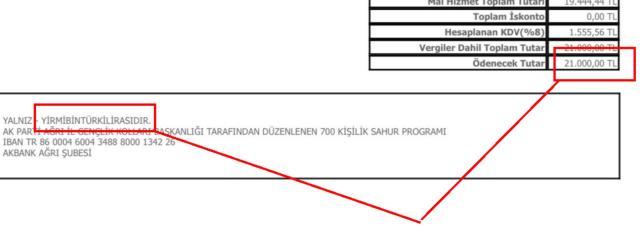 Şatafatlı sahur programını savunan Savcı Sayan'ın paylaştığı faturadaki hata dikkat çekti