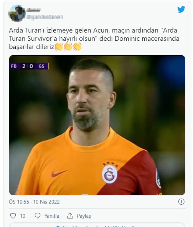 Fenerbahçe maçının son 10 dakikasında forma giyen Arda Turan'ın görüntüsü gündem oldu Fenerbahçe maçının son 10 dakikasında forma giyen Arda Turan'ın görüntüsü gündem oldu