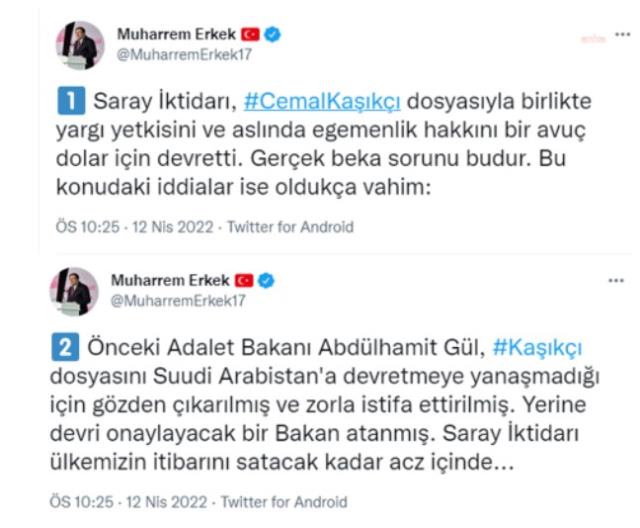 CHP iddiası: Eski Adalet Bakanı Abdulhamit Gül, Kaşıkçı dosyasını devretmeye yanaşmadığı için istifaya zorlandı