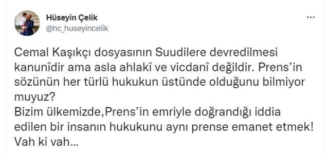 AK Partili eski bakan Hüseyin Çelik'ten, Adalet Bakanı Bozdağ'a Cemal Kaşıkçı tepkisi: Kanuni ama ahlaki değil!