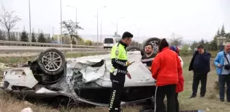 Karayolunda kontrolden çıkan otomobil takla attı: 6 yaralı