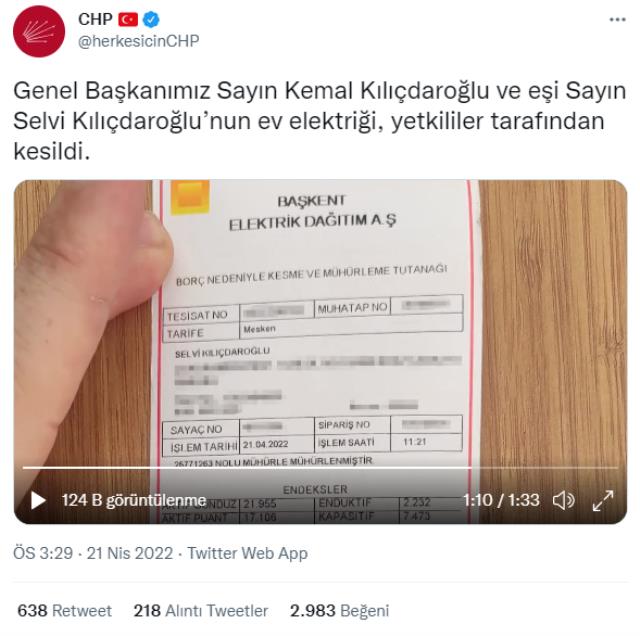 3 aylık borç 1.030 lirayı bulunca Kılıçdaroğlu'nun elektriği kesildi! Ekiplerin binadaki görüntüleri ortaya çıktı